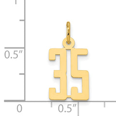 14K Gold Polished Elongated Charm Small, Laser Cut, Elegant Design