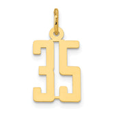 14k Small Elongated Number 35 Charm