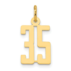 14k Small Elongated Number 35 Charm
