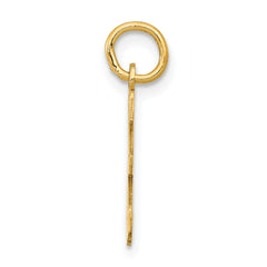14K Gold Small Polished Elongated Charm with Laser Cut Detailing