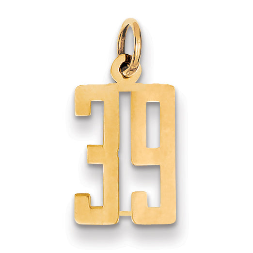 14k Small Elongated Number 39 Charm