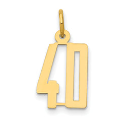 14k Small Elongated Number 40 Charm