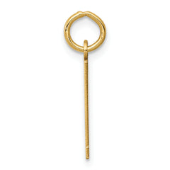 14K Gold Polished Elongated Charm Elegant Laser-Cut Design