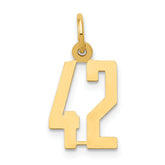 14k Small Elongated Number 42 Charm