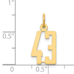 14K Gold Polished Elongated Charm with Laser Cut Design Small