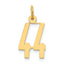 14k Small Elongated Number 44 Charm