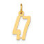 14k Small Elongated Number 47 Charm