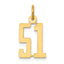14k Small Elongated Number 51 Charm
