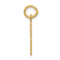 14K Gold Polished Elongated 53 Charm with Laser Cut Detailing