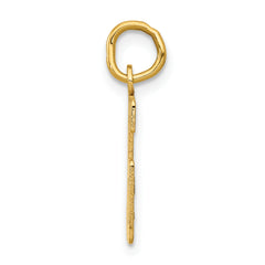 14K Gold Polished Number 56 Charm with Laser Cut Design