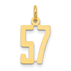 14k Small Elongated Number 57 Charm
