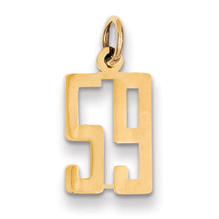 14k Small Elongated Number 59 Charm