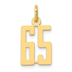 14k Small Elongated Number 65 Charm