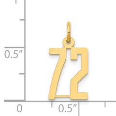 14K Gold Polished Elongated Charm with Laser Cut Design Small, Elegant