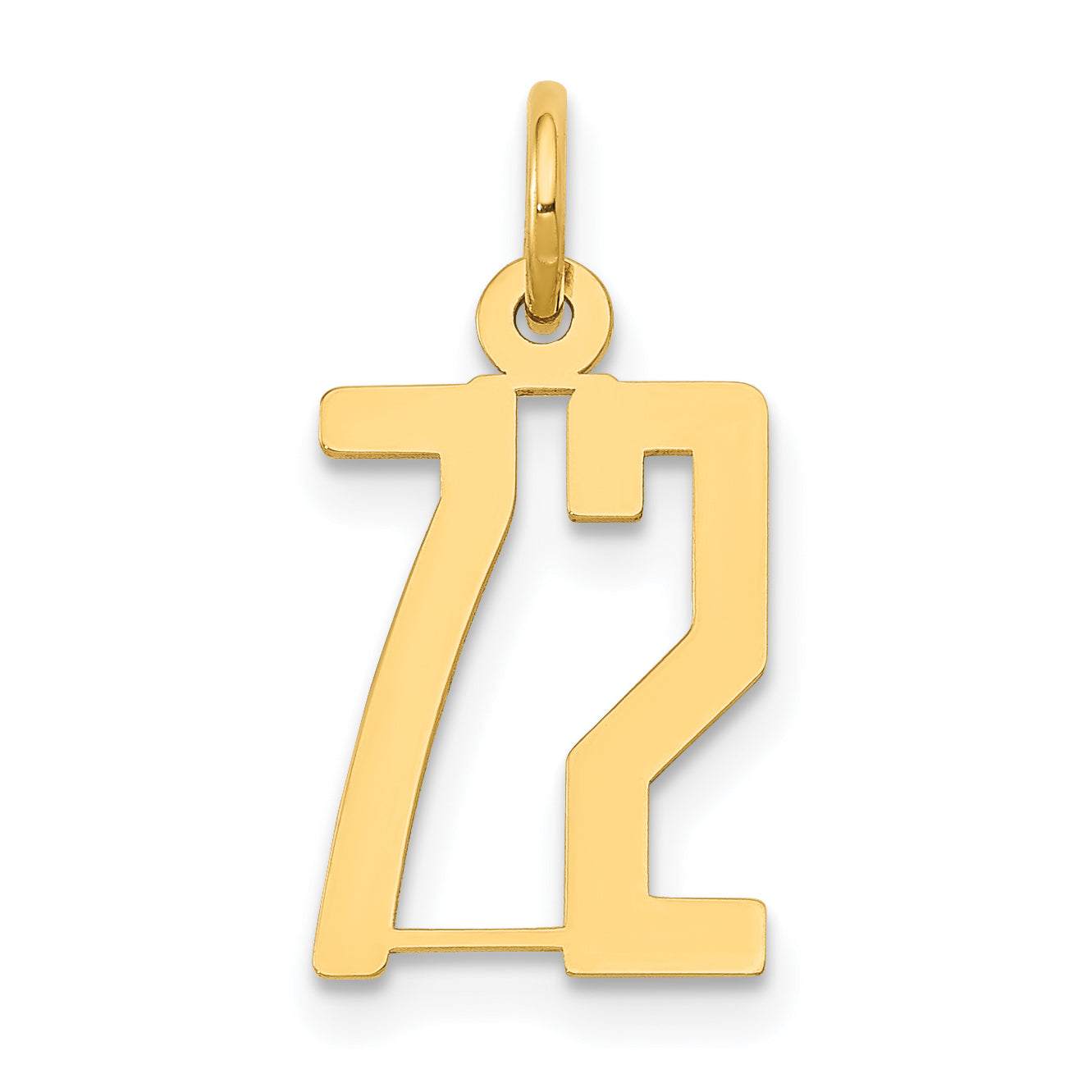 14k Small Elongated Number 72 Charm