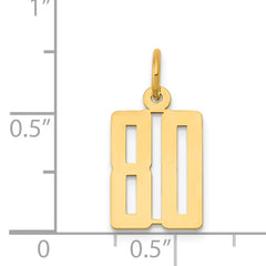 14K Gold Polished Elongated Charm Small, Laser Cut Design