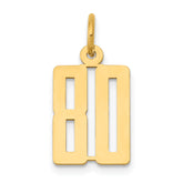 14k Small Elongated Number 80 Charm