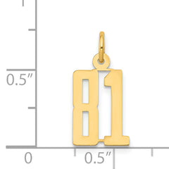 14K Gold Polished Elongated 81 Charm Small, Laser-Cut Elegance