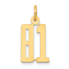 14k Small Elongated Number 81 Charm