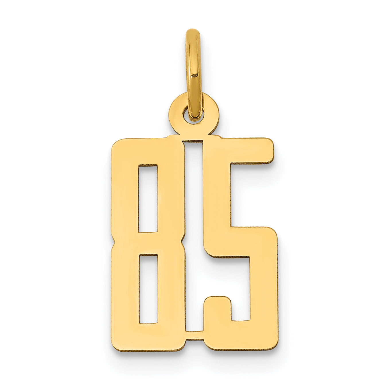 14k Small Elongated Number 85 Charm