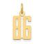 14k Small Elongated Number 86 Charm