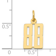 14K Gold Polished Elongated 88 Charm Small, Laser Cut Design