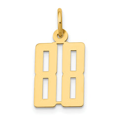 14k Small Elongated Number 88 Charm