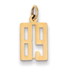 14k Small Elongated Number 89 Charm