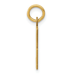 14K Gold Polished Elongated 93 Charm Small, Laser Cut