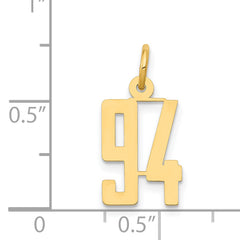 14K Gold Polished Small Elongated Charm Laser-Cut Modern Design