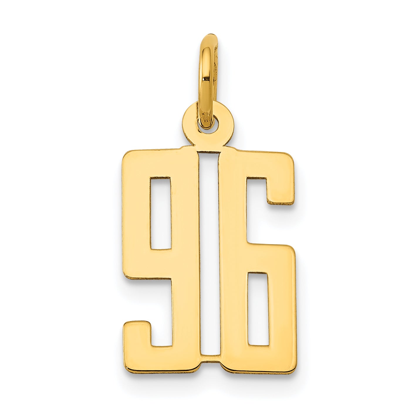 14k Small Elongated Number 96 Charm