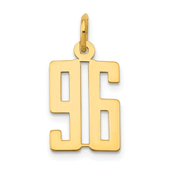 14k Small Elongated Number 96 Charm