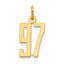 14k Small Elongated Number 97 Charm