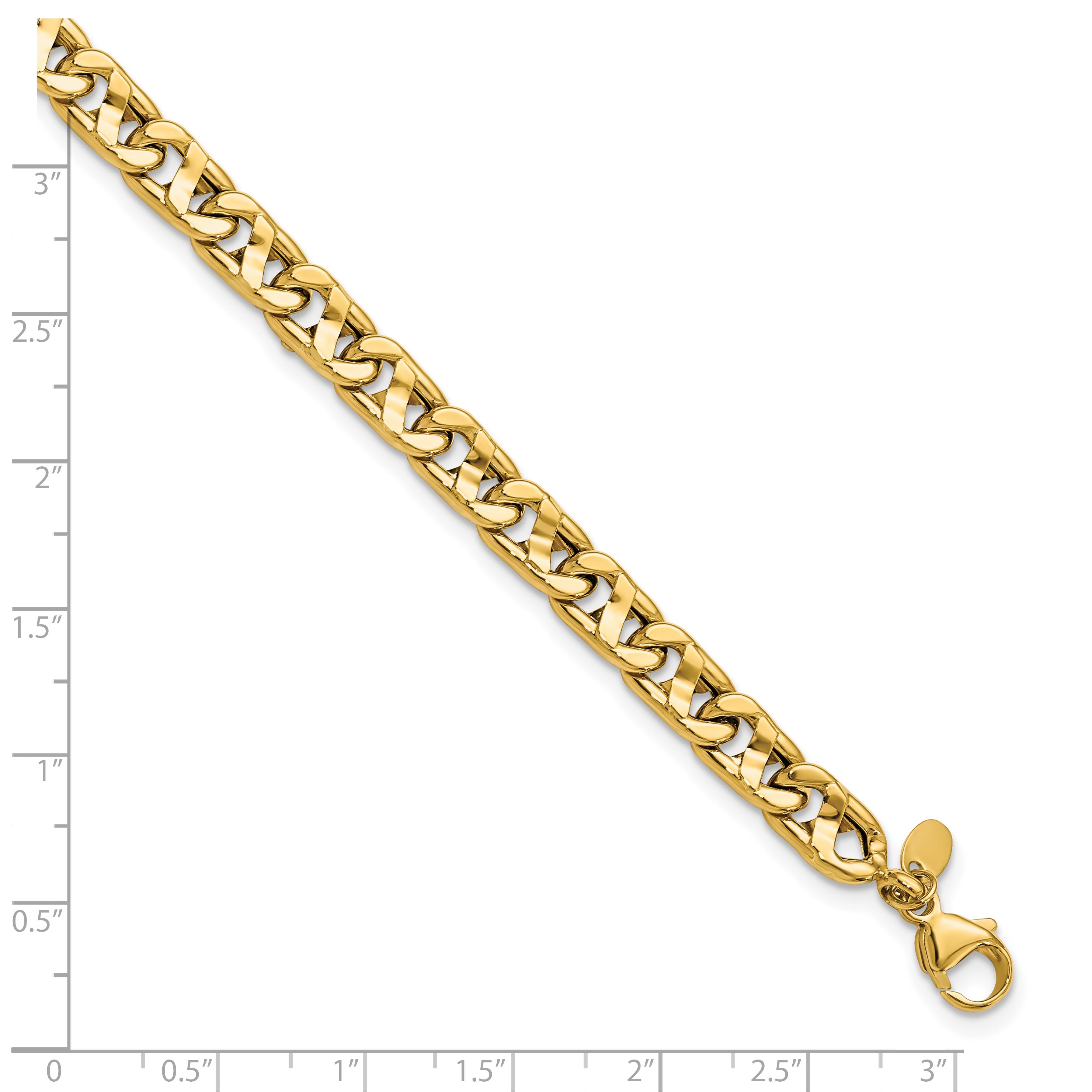 14k Men's Polished Anchor Bracelet