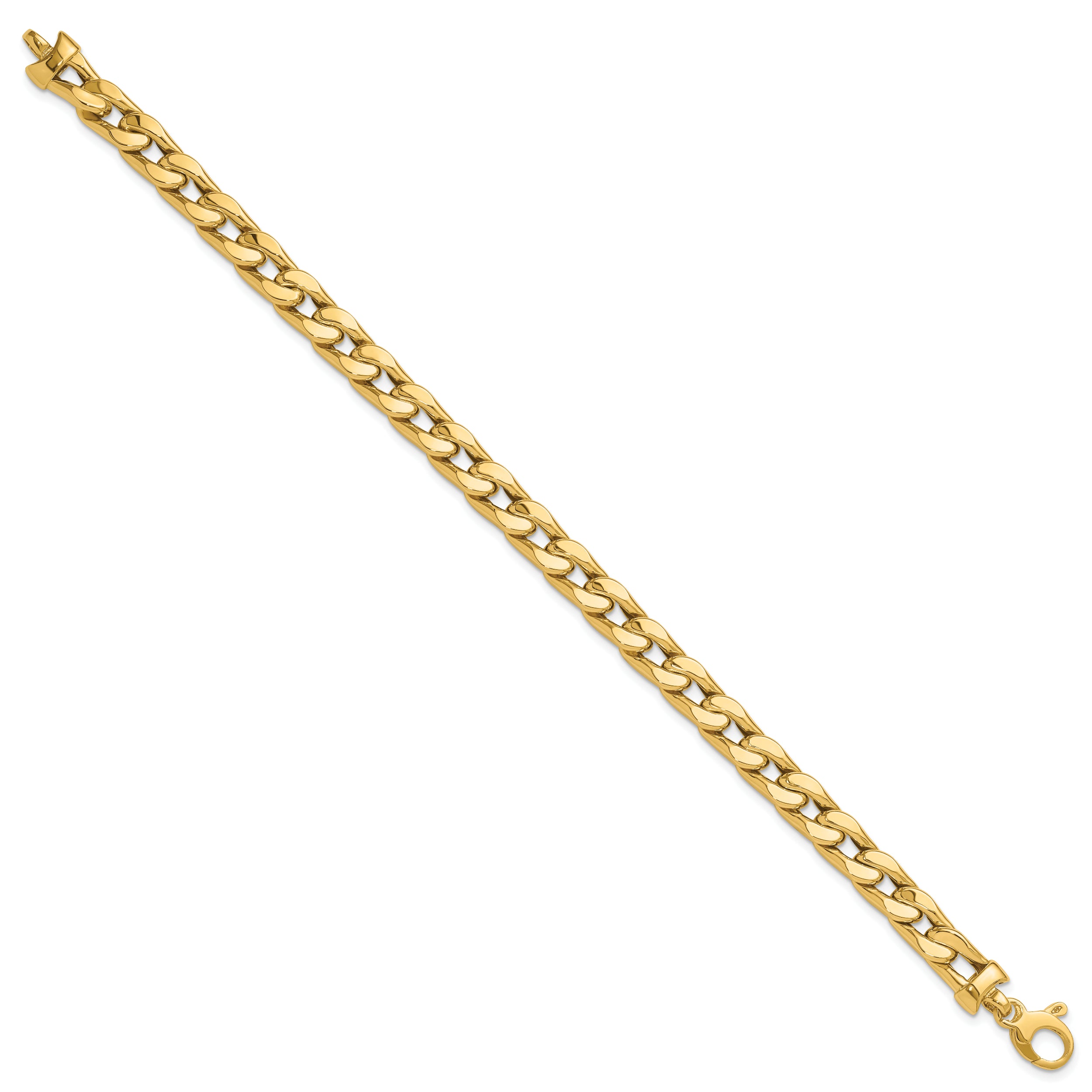 14K Polished Men's Link Bracelet