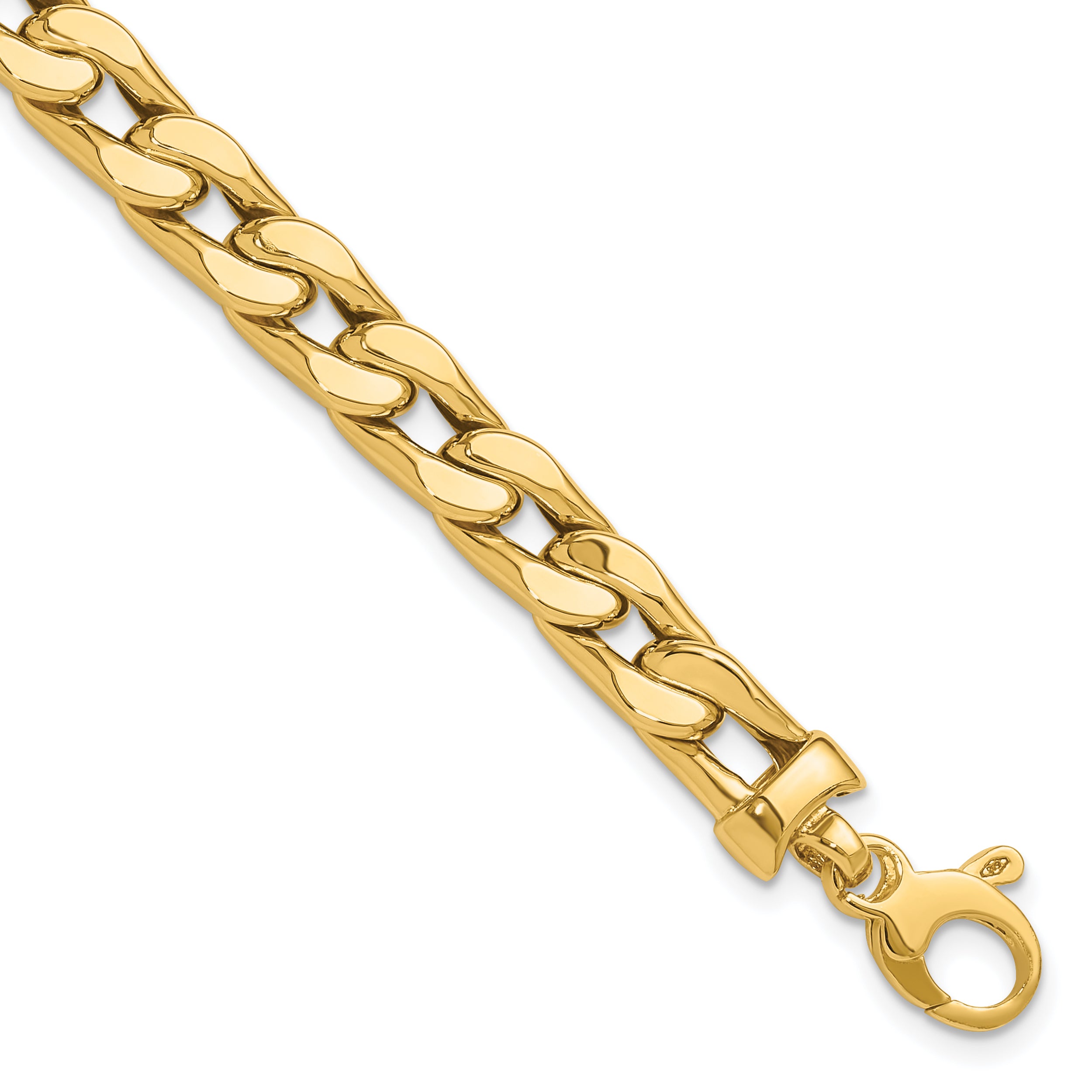 14K Polished Men's Link Bracelet