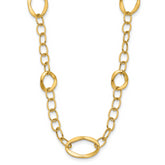 14K Polished Fancy Link w/2in ext. Necklace