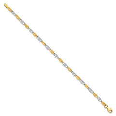 14K Two-tone Polished Fancy Link Bracelet