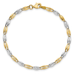 14K Two-tone Polished Fancy Link Bracelet