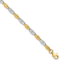 14K Two-tone Polished Fancy Link Bracelet