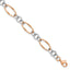 Rose & White Link Bracelet in 14K Two-Tone Gold, 8mm, 7.5 Inch - Sophia Jewelers