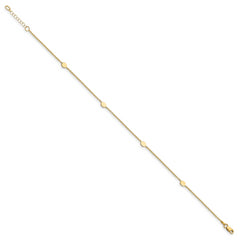 14K Polished  w/1in ext. Anklet