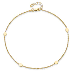 14K Polished  w/1in ext. Anklet