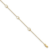 14K Polished w/1in ext. Anklet