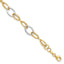 14K Two-tone Polished and Textured Fancy Link Bracelet