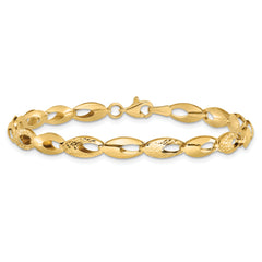 14K Polished and D/C Bracelet