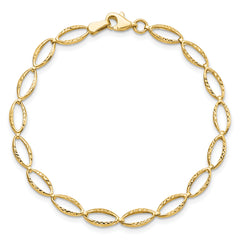 14K Polished and D/C Bracelet