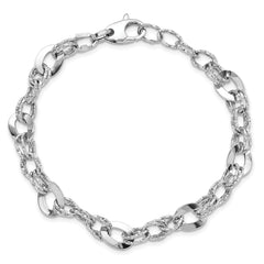 14K White Gold Polished D/C Bracelet