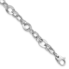 14K White Gold Polished D/C Bracelet