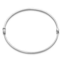 14K White Gold Hinged Bangle with Polished Rhodium Finish